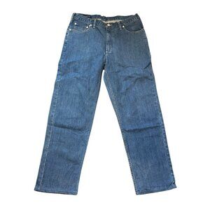 Lands End Mens 35x43 Blue Square Rigger Jeans
